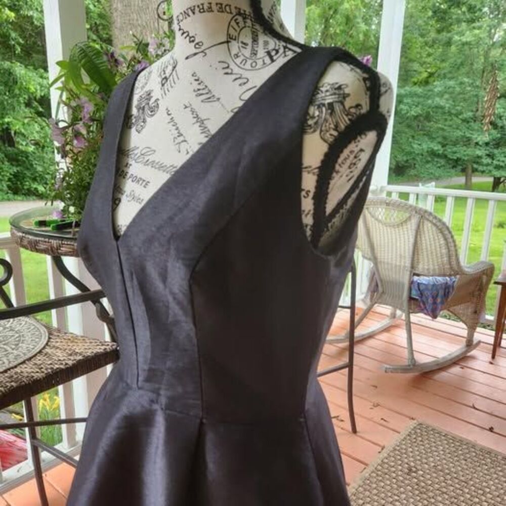 Monique Lhuillier Black Lace Dress, High Low Formal Gown Sz 8, Cocktail Evening - Picture 6 of 10